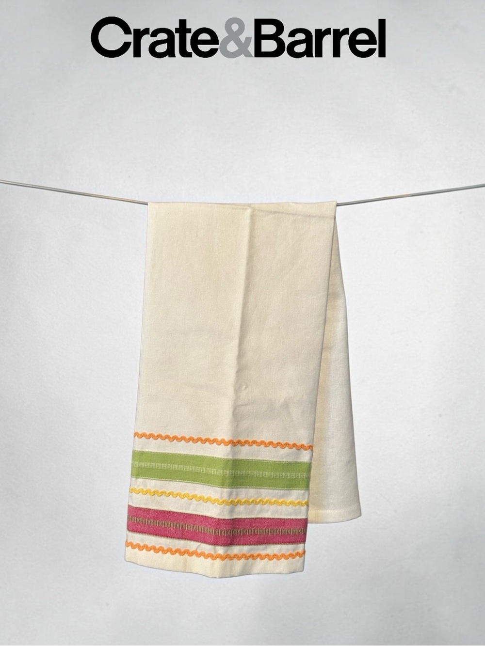 Crate&Barrel Jardin Ribbon Dishtowel